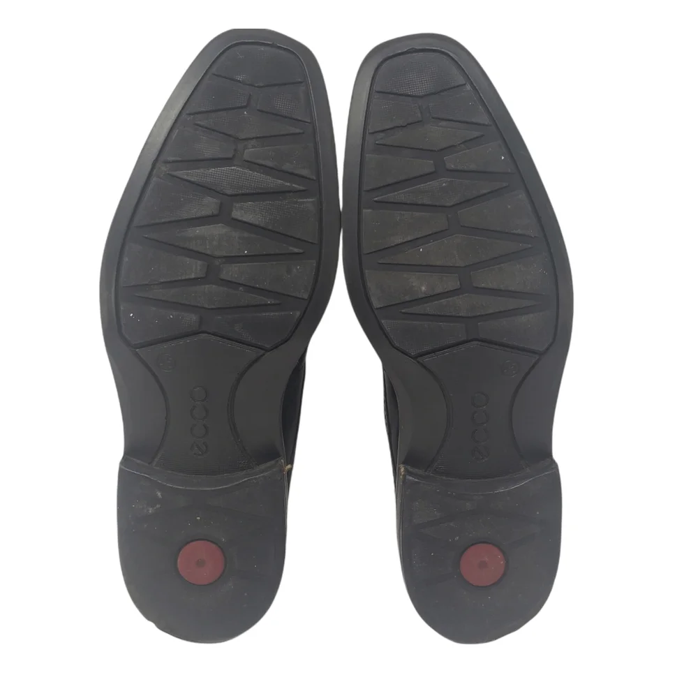 Ecco Black Leather Derby Shoes‎ Size Eur 45 US 11 Lace Up